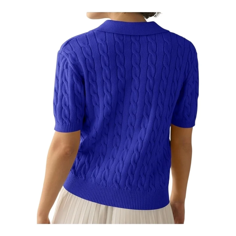 IMILY BELA - Large Saphire Blue Short Sleeve Sweater - Picture 2 of 7